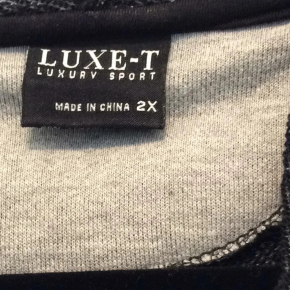 LUXE-T Gray & Black Hoodie Zippered Vest Size 2X - Picture 5 of 10